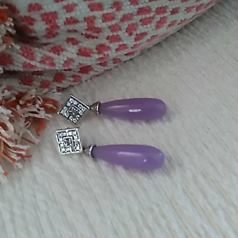 Joy Jade Drop Purple Earrings